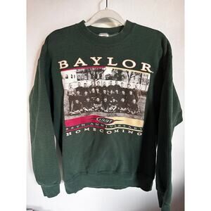 Baylor Bears Mens L Vintage‎ 1997 Green Sweatshirt 88th Anniversary Homecoming